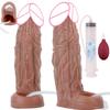 Manșon de Extensie Penis Gol SXXY Textură Ultra Reală a Pielii cu Funcție de Ejaculare Elastic Moale 18+