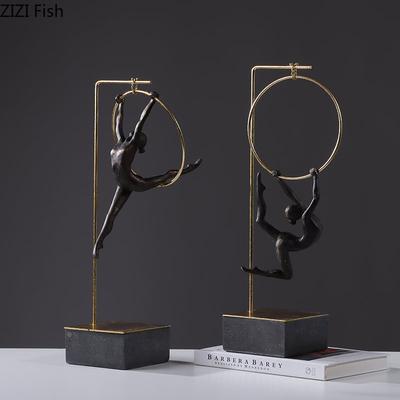 Creative Gymnastic Figure Statue Desk Decoration Acrobat Character Resins Sculpture Crafts Ornaments Living Room Furnishings