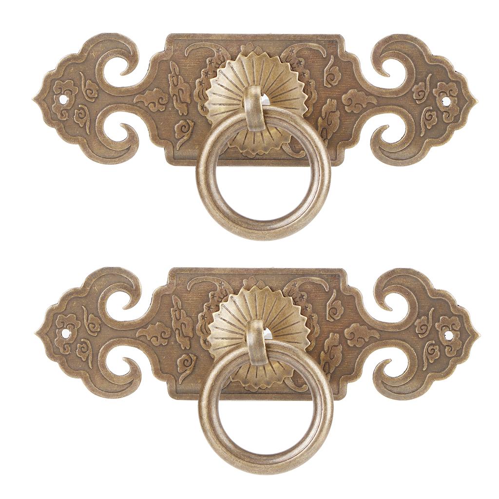 2 Sets BatShaped Handle Copper Antique Decorative Drawer Door Handle Knob for Shoe Cabinet