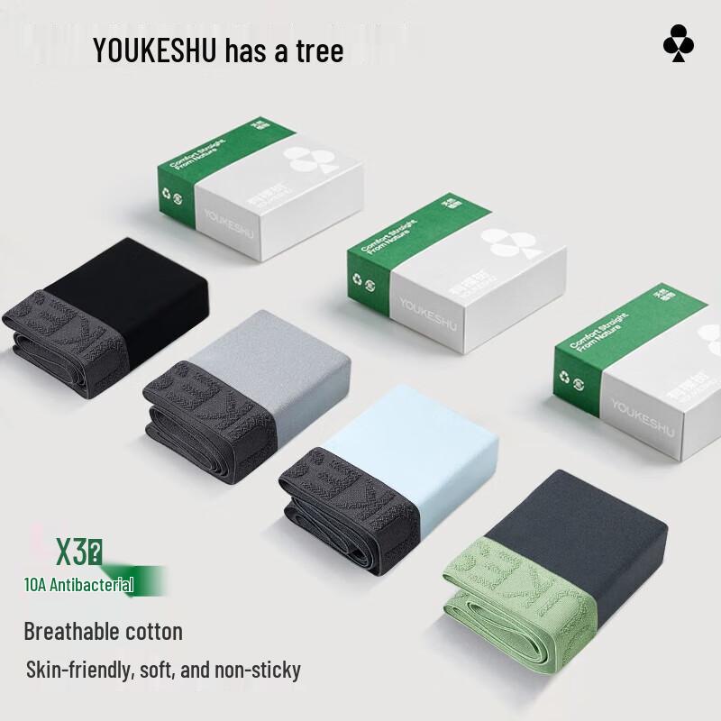 

YOUKESHU Men s 3-Pack Pure Cotton Boxer Briefs
