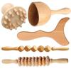 5Pcs Maderotherapy Kit For Reductive Massage Body Sculpturing Anti Cellulite Maderoterapia Roller Set Wood Therapy Massage Tools