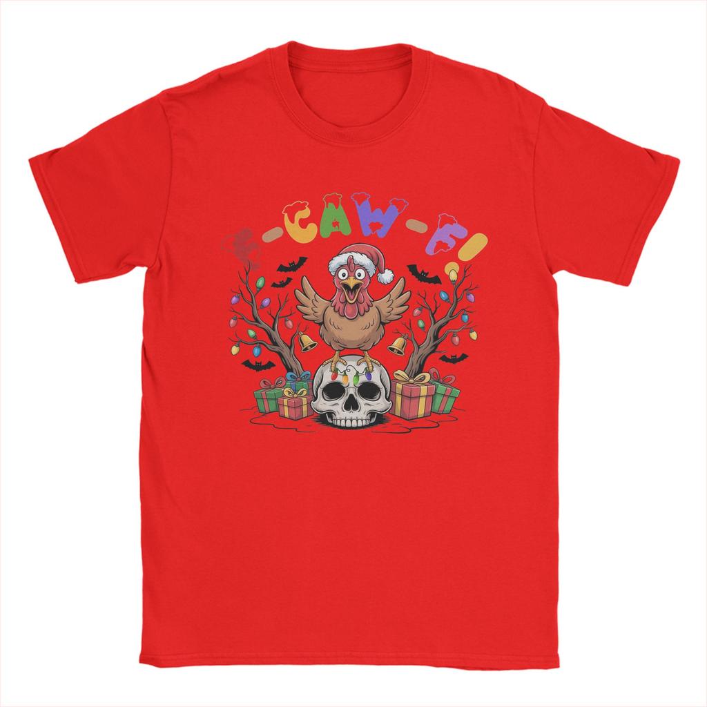 Men's T-Shirts Christmas F-Caw-F Chicken Hipster Pure Cotton Tee Shirt Short Sleeve  T Shirt Crew Neck Tops Printed