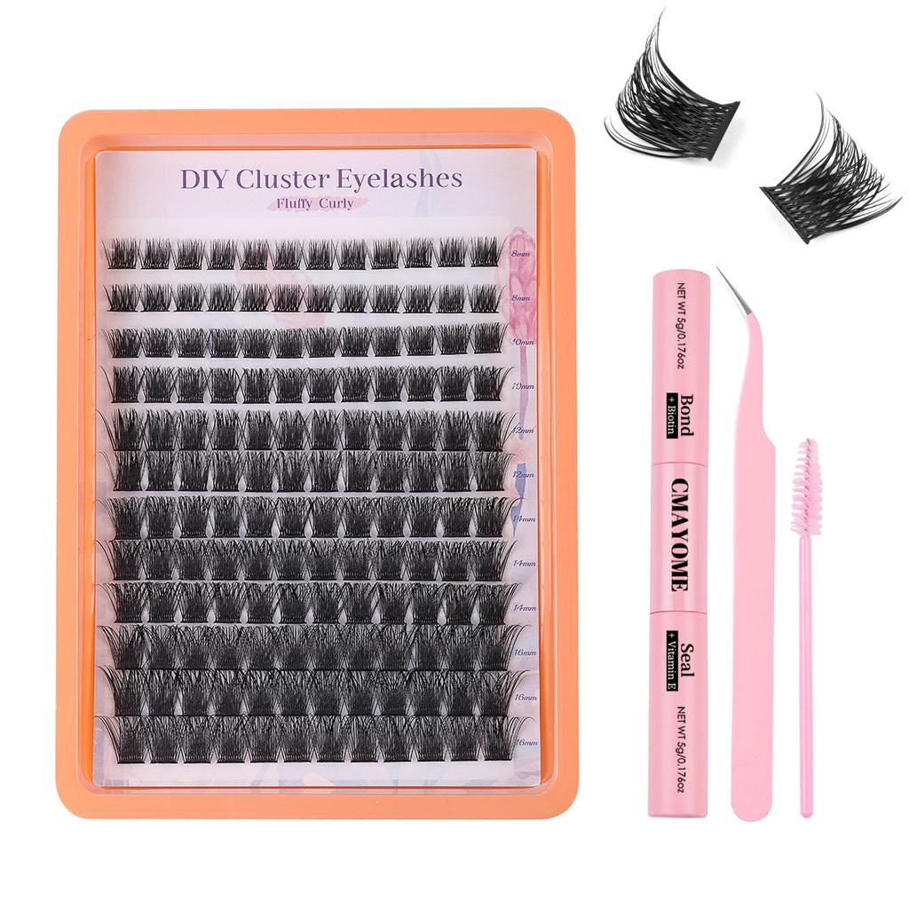 Einzelner Cluster C-Bogen Mehrhaar-Falsche Wimpern-Set 8-16mm DIY Segmentierte Grafting Dicke Wimpern