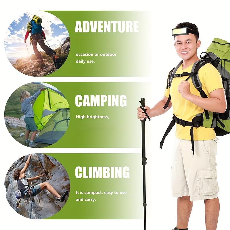 COB LED Headlight Flashlight 3 Mode,Built In Battery USB Rechargeable HeadLamp Outdoor Emergency Camping Fishing Lantern