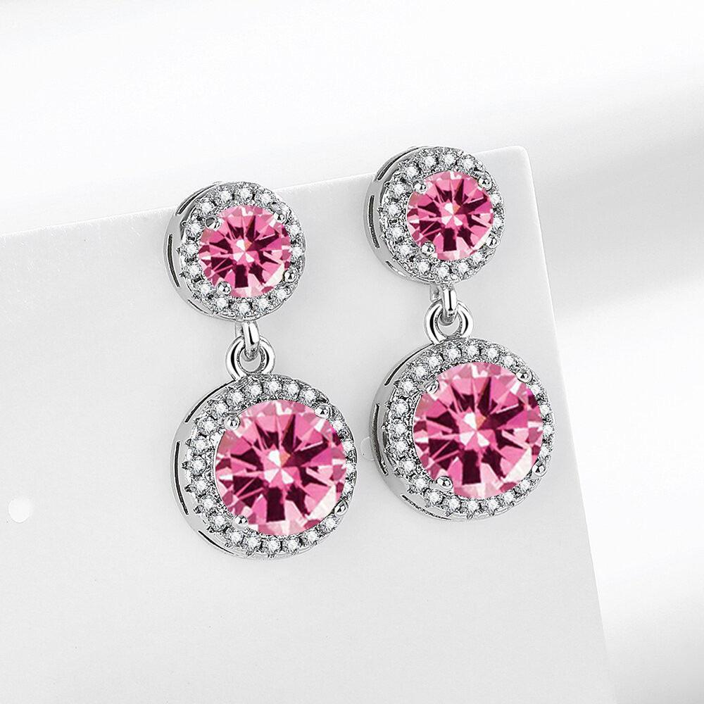 High-end Luxury Princess Round Bag with Tassel for Women Zircon Earrings