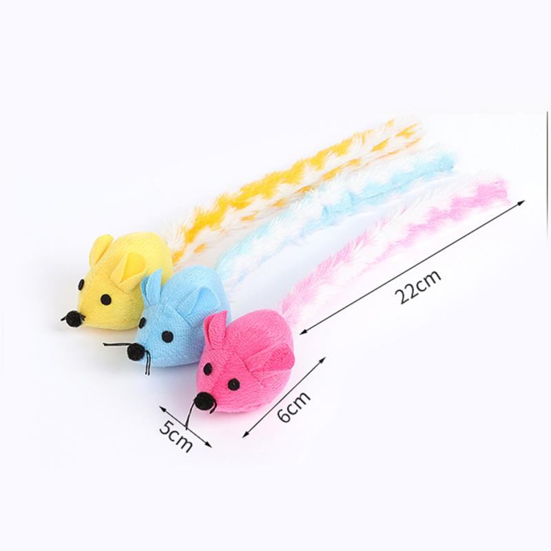 Souris en peluche à longue queue, Cataire intégré, Colorée, Auto-satisfaite, Drôle, Chat, Jouets à mâcher interactifs pour chat