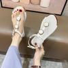 Metal Trim Flip Flop Sandals Women Summer Casual Flat Beach Shoes Big Size Outdoor Vacation Footwear Comfortable  Ladies