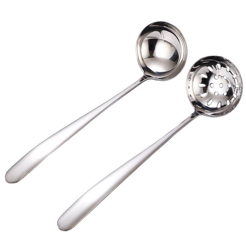 Stainless Steel Long-Handle Large Soup Spoon and Colander