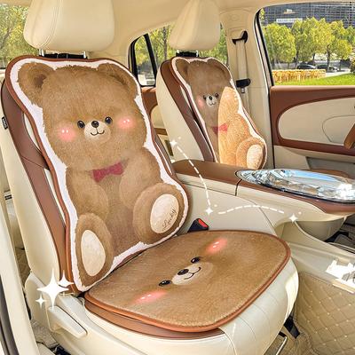 Cartoon Car Seat Cushion Creative New Bear Car Seat Cushion Winter Plush Warm Car Seat Cover