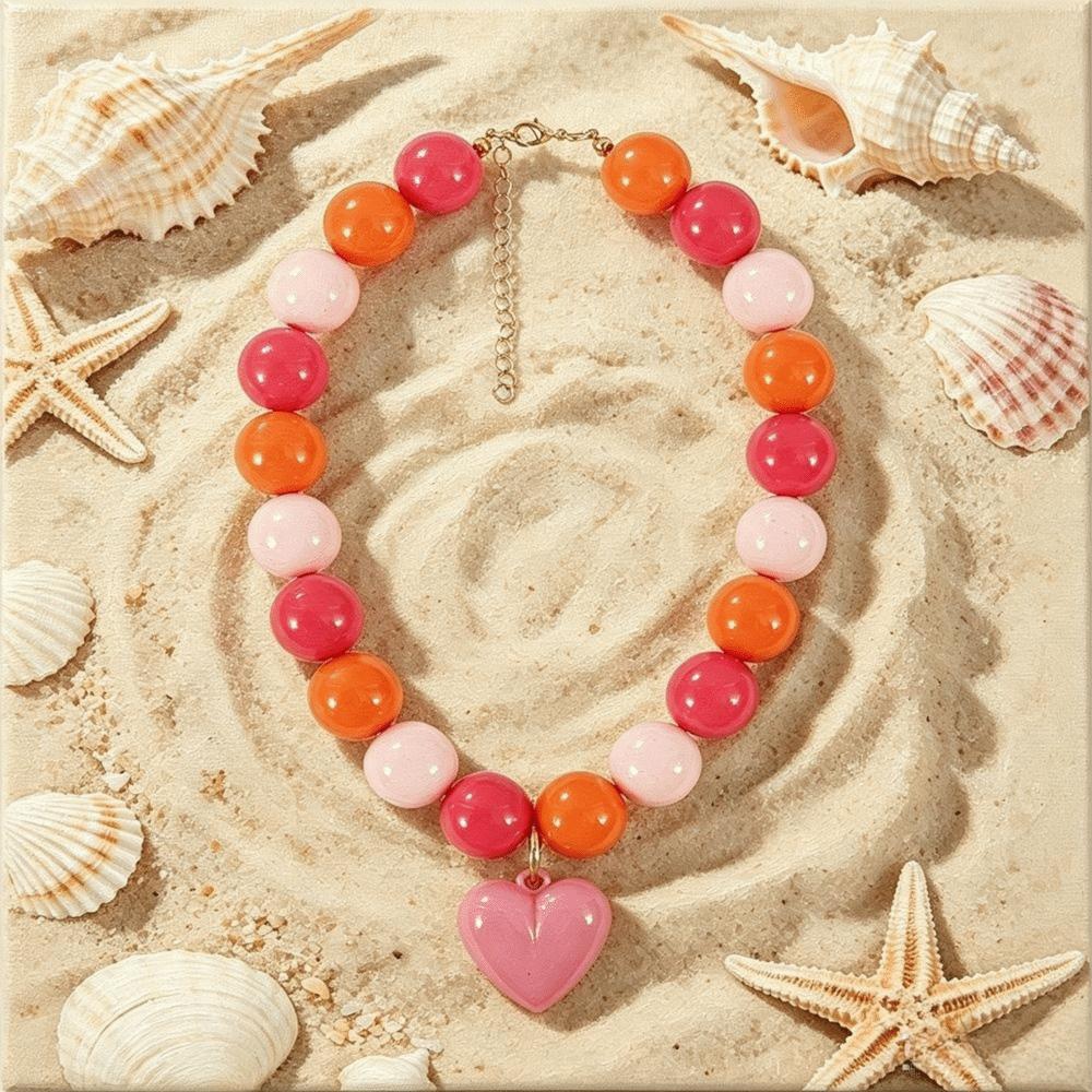 Colorful Beads Beaded Necklace Bohemian Style Pendant Jewelry Party Accessory