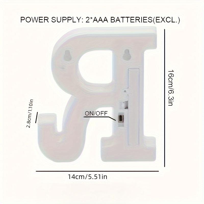 1pc Vibrant LED Lighting Letter - Battery Powered,Dimmable for Bedroom, Birthday Party, Wedding, Home, Christmas, and Eid Al-Adha Mubarak Decorations