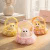 Slow Rebound Cat Fidget Toy with Flower Basket Cat Squishy Toy Aesthetic Cat Squeeze Toy  Adult