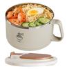 Lunch Bowl Double-Layer Anti-Scald Lunch Box With Tableware Lid Stainless Steel Lunch Bowl Large Capacity Can Drain Ramen Bowl