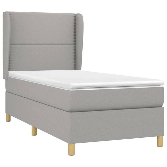 Maison Exclusive - Sommier à lattes de lit et matelas Gris clair 90x190 cm Tissu