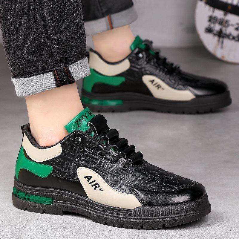 Casual Men's Shoes Autumn and Winter New Thick-soled Comfortable and Light Work Shoes Korean Version of Fashion Trend Leather Board Shoes