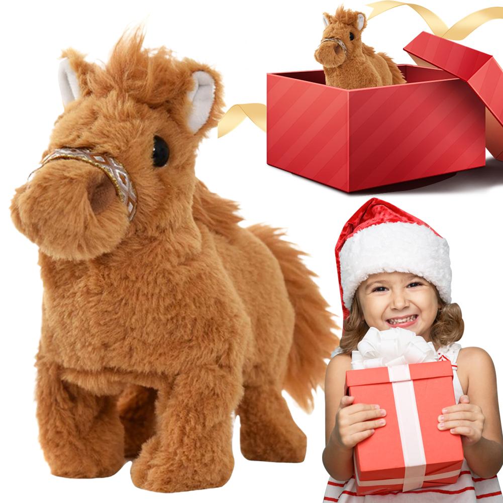 Plush Horse Doll Interactive Electronic Pet Horse Sound & Walking Realistic Horse Doll Pony Robot Plush for Boys & Girls