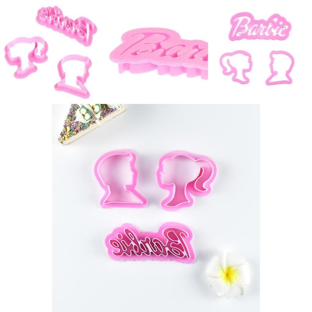 Createklat Moule à Biscuits Princesse Barbie Forme Irrégulière Ensemble d'Outils de Pâtisserie en Plastique Pour Décoration de Gâteau DIY