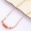 Vintage Graffiti Alphabet Necklace For Women With Copper Geometric Pendant And Colorful Cord
