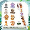 Animal Stickers with, Elephant, Giraffe, , Hippo, Cheetah, , Monkey, Rhino, Antelope & Meerkat - Cute Party Favors, Supplies, Scrapbook Labels