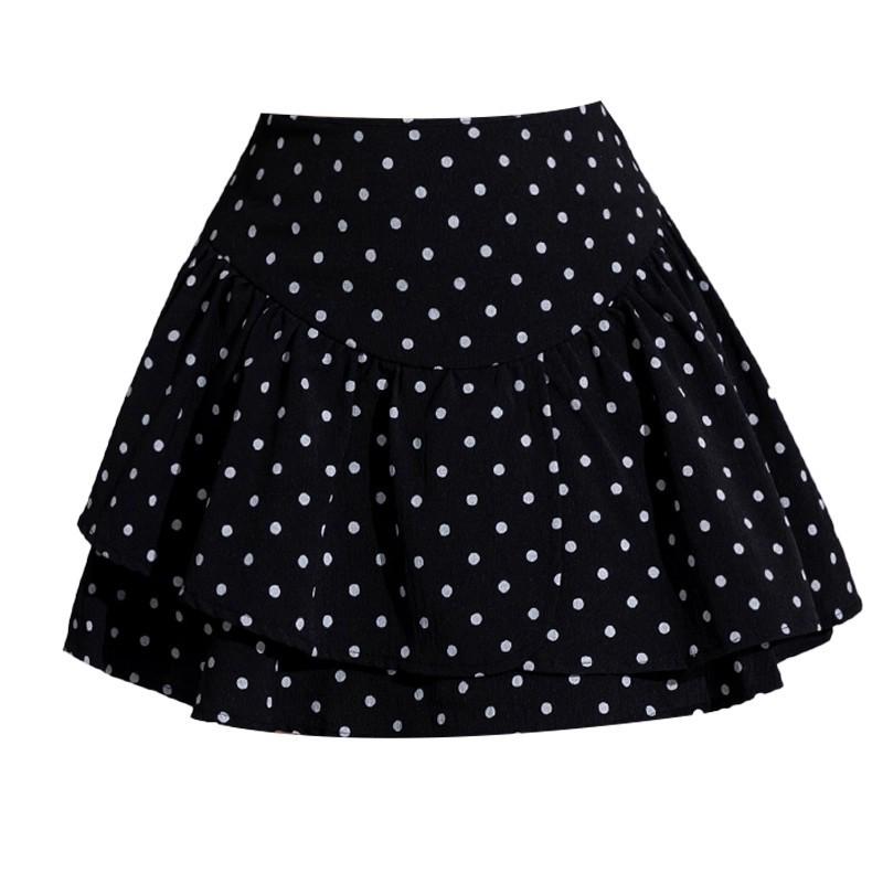 Women's High-Waist Polka Dot A-Line Cake Skirt – Summer 2025 Style, Fluffy & Short