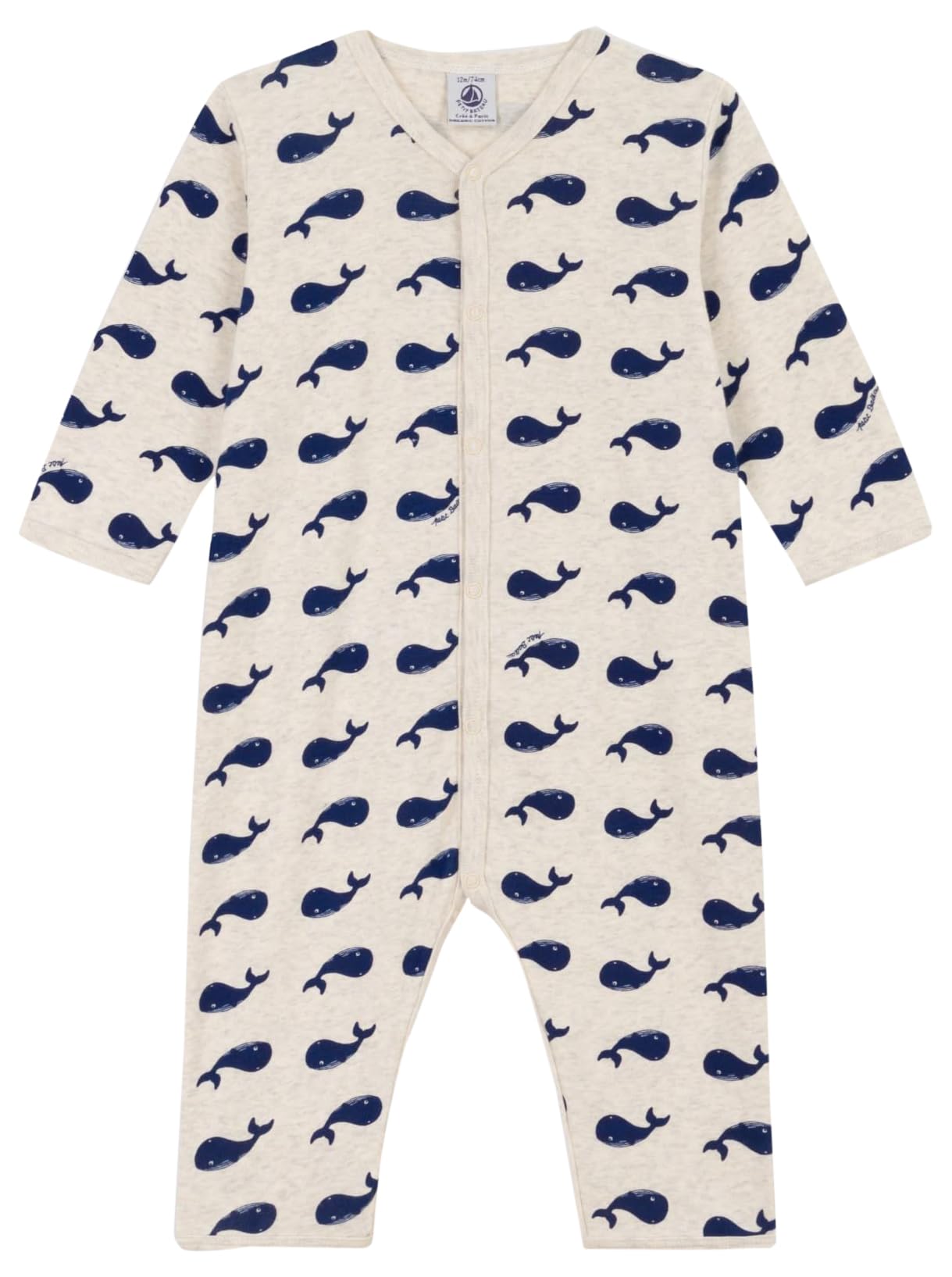 

Печатный ромпер без ножек A09M1 3 месяца 60 см [Petit Bateau] Бежевый/Темно-синий