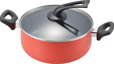 ESA-24W Red 24cm Aluminum Induction Cookware Pot