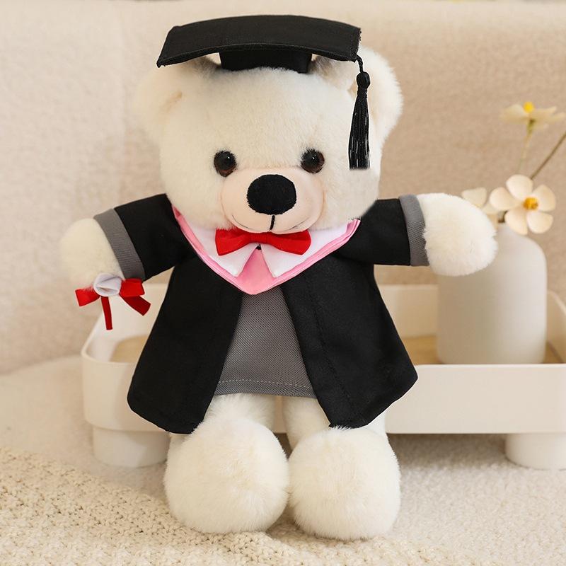Cute bow tie graduation doctor bear doll plush toy bachelor bear doll student graduation commemorative gift