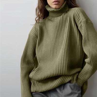 Rollkragenpullover Set Damen Locker Warm Pullover 2-teiliges Set