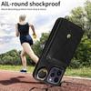 For iPhone 14 Series.for iPhone 14,14 Plus,14 Pro,14 Pro Max Shoulder Strap Rope Ring Bracket Design Card Holder Slots Lichee Pattern Cover Phone Case