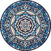 Round Living Room Carpet Machine Washable Foldable Rug Soft Comfortable Non-slip Bedroom Floor Mat Retro Style Home Decor Rugs