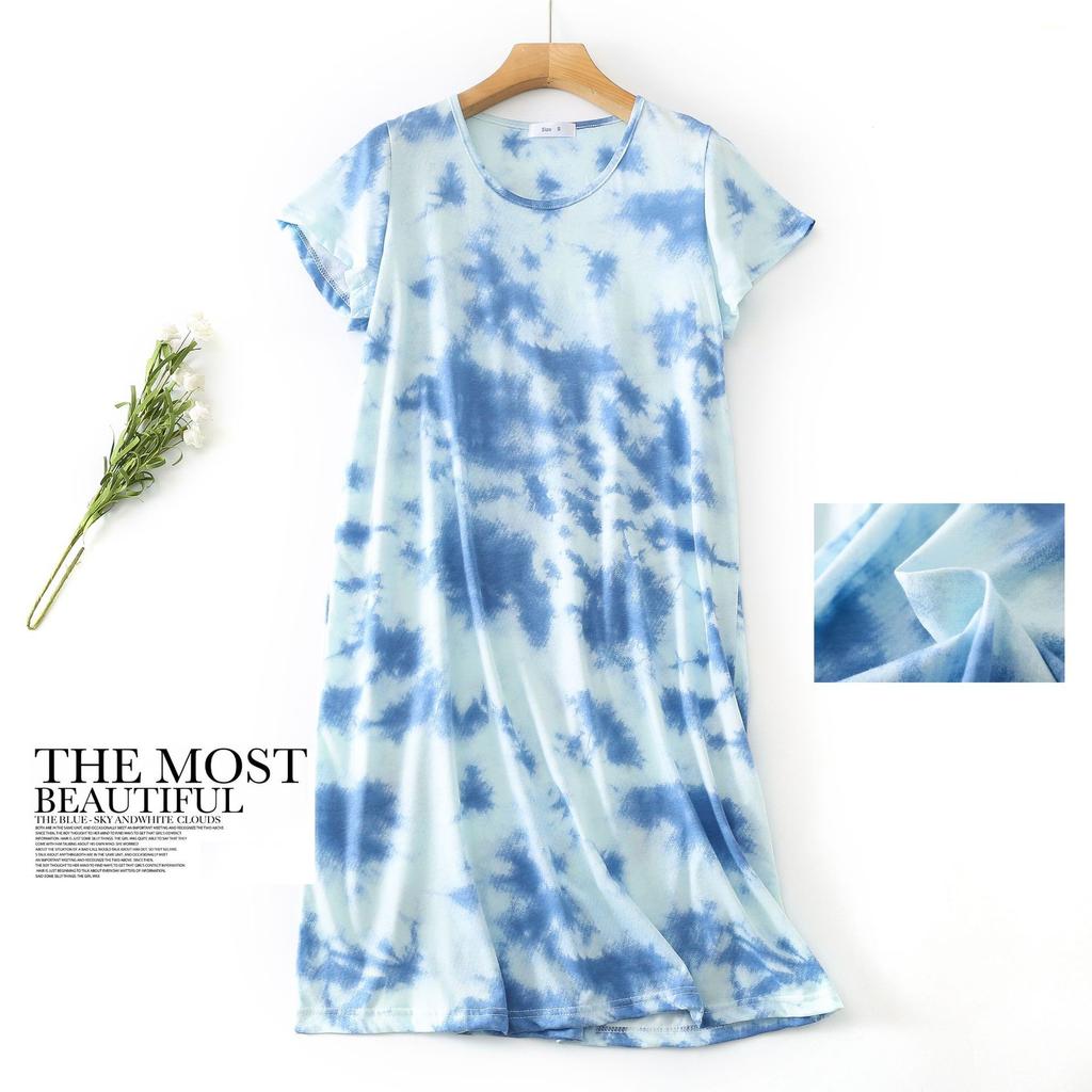 Plus size Estate Donna Camicia da notte Manica corta Simpatico cartone animato pigiameria dolce O Collo Camicie da notte Pigiama Pigiama da donna in cotone