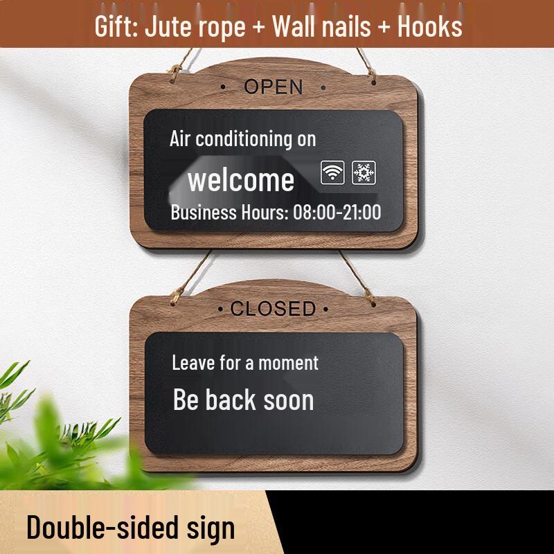 Frosted Black Acrylic Business Hours & Notice Sign