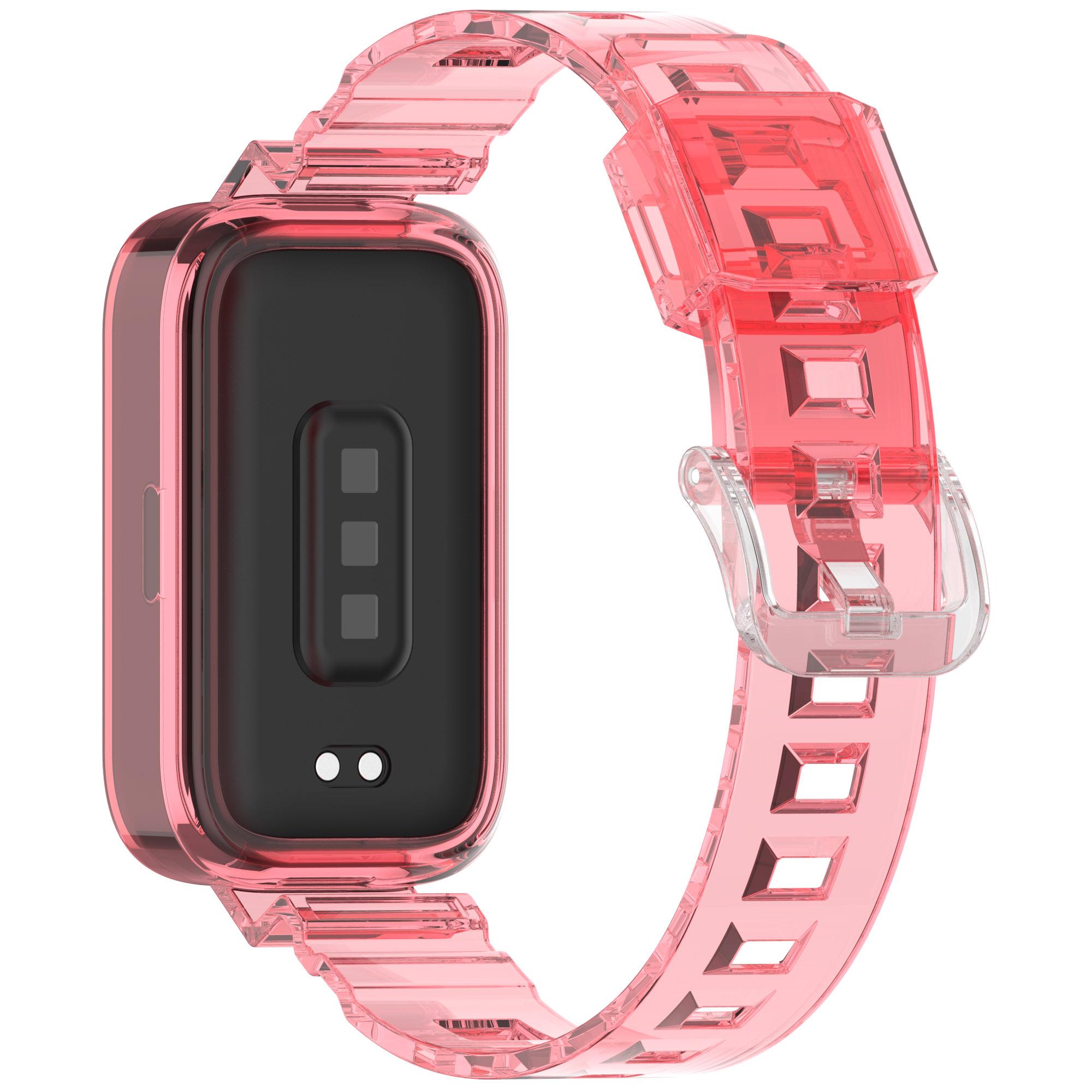

Для Xiaomi Redmi Band 3/Smart Band 9 Active Ремінець для годинника Прозорий ТПУ браслет, що змінює колір Photochromic Red