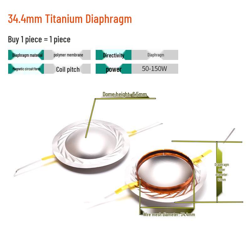 25-51 Core Tweeter Voice Coil Diaphragm Round Flat Wire with Pillar Speaker Repair Parts