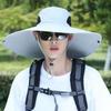 Wide Brim Women Beach Hat Polyester Hat for Men Summer Foldable Men's Bucket Hat  Fishing