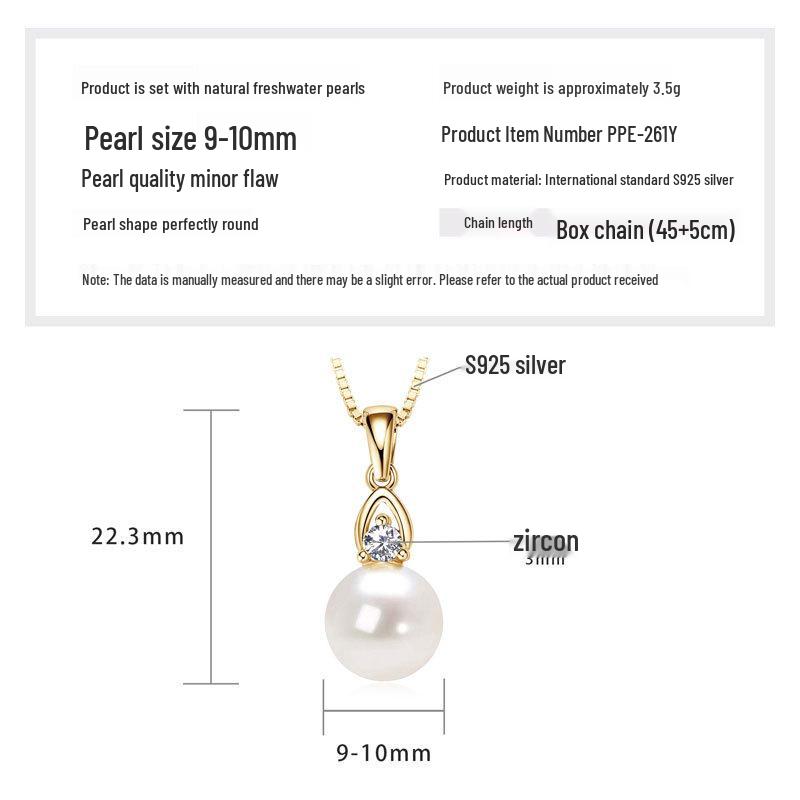 Freshwater Pearl & Diamond-Set Silver Pendant Necklace for Women