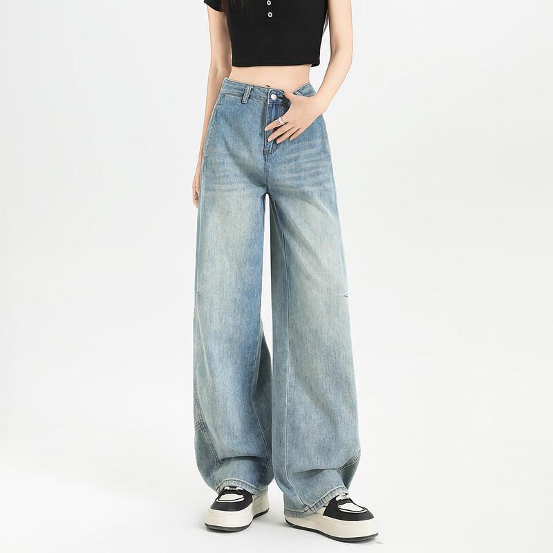 ET BOITE Women s Loose Wide-Leg Denim Jeans M