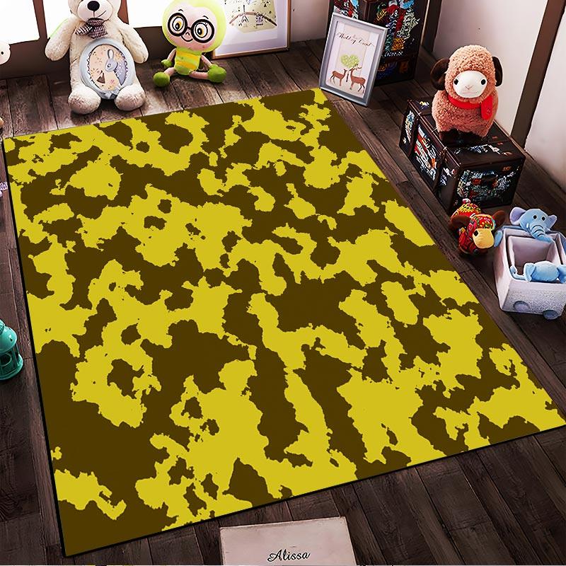 Teppich mit Camouflage-Muster in Grün- und Brauntönen für moderne Wohnkultur Geeignet für den Einsatz als rutschfester1 für1Zimmer und Schlafzimmer Sofas