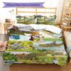 Pettson och Findus Bedding Quilt Set Quilt Cover Pillowcase Home Decoration Birthday Gift (1 * duvet cover + 2 * pillowcase, without core)