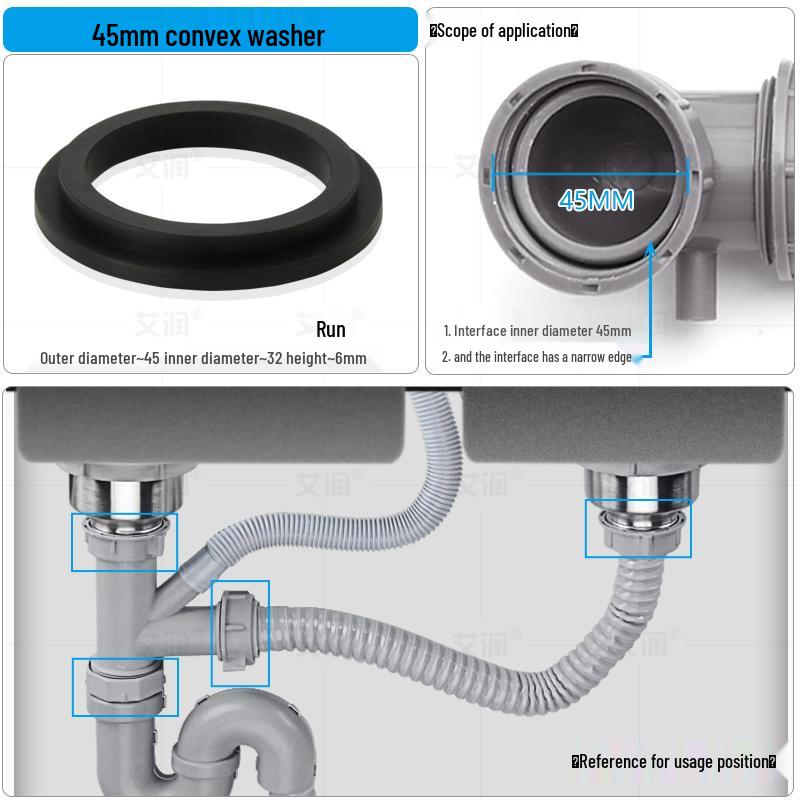 Gumový těsnicí kroužek pro kuchyňský dřez pro těsnění odpadní trubky