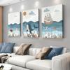 3PZ, Pittura decorativa su tela a tema oceano, pittura da appendere con animali cartoni animati per la stanza dei bambini, simpatica tartaruga marina unicorno balena mal