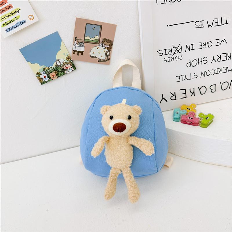 Adorable Children's Cute Bear Backpack Lightweight Canvas Mini Bag For Kids School