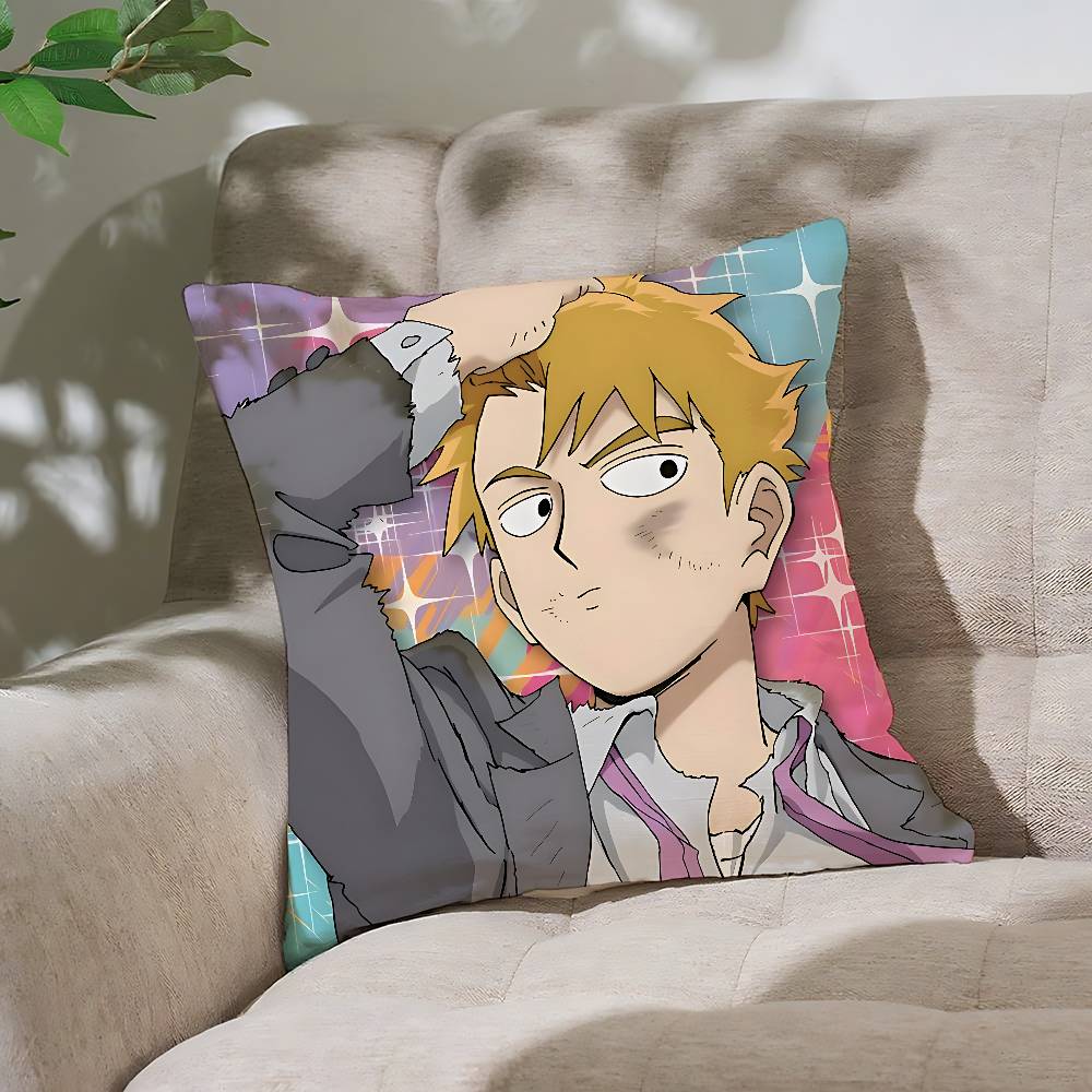 

Funny A-Mob Psycho-S 100 Pillow Case Cushion Cover Soft Cute Throw Pillow Case For Car Sofa Pillowcase Polyester With Zipper 16x16Inch