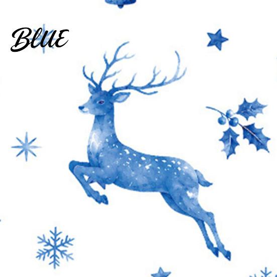 Fresh Watercolor Style Window Art Christmas Sticker Non Adhesive Blue Elk Snowflake Tree Removable PVC Holiday Decorations Wall Decal Static