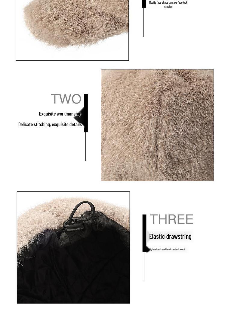 Winter Faux Mink Korean Baseball Cap for Women - Thick Warm Duckbill Hat