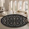 Minimalist Living Room Decoration Round Carpet Large Area Anti-slip Lounge Rug French Style Rugs for Bedroom Thick Washable Mat