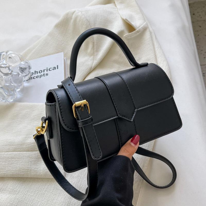 Olive Green PU Leather Patchwork Handbag For Women Flip Cover Crossbody Bag With Top Handle Casual Daily Shoulder Bag