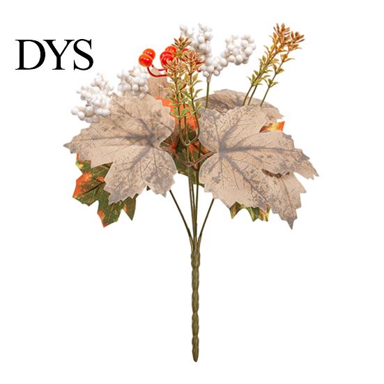 Holiday Gift for Thanksgiving Artificial Sunflower Maple Leaf Bouquet, Fall Flowers, Realistic Silk Faux Leaves Vase Flower Table Mantel Entryway