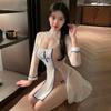 Sexy Palace Noble Nun Uniform Sweet Lingerie Women Cross White Mini Dress Temptation Lace Pajamas Outfits Erotic Party Costumes