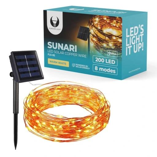 Girlanda Solarna Led Drucik 20M 200 Lampek Sznur Lampki Ogrodowe Na Drzewo